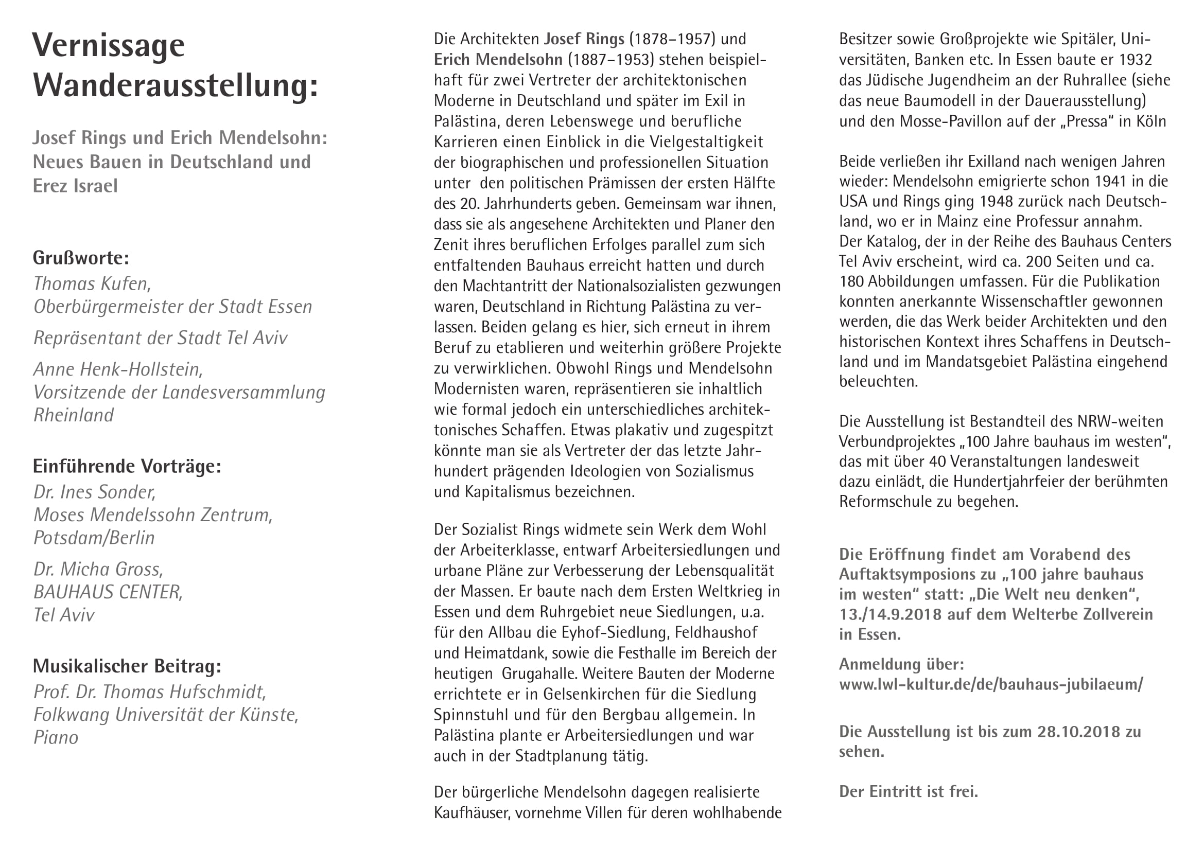 | Josef Rings und Erich Mendelsohn: Neues Bauen in Deutschland und Erez Israel