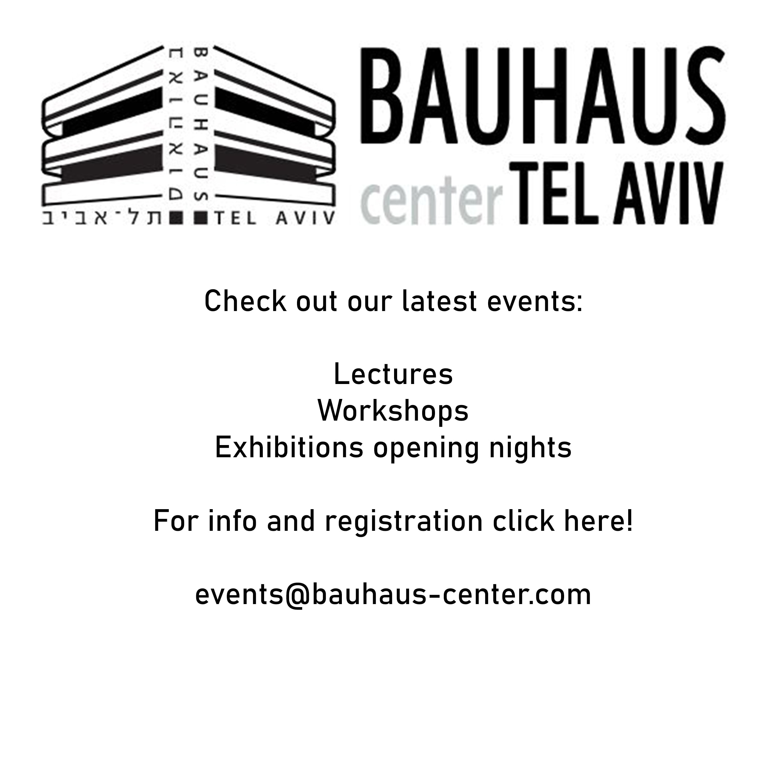 Upcoming Events at the Bauhaus Center